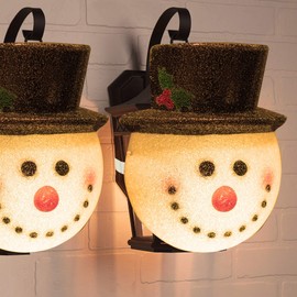 FUNPENY 2 Pack Snowman Christmas Porch Light Covers 12 Inch, Christmas Outdoor Decorations Holiday Light Covers for Porch Lights, Garage Lights, Large Light Fixtures