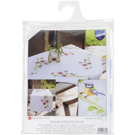 Vervaco Little Birds and Pansies Table Runner Stamped Embroidery Kit, 16" by 40"