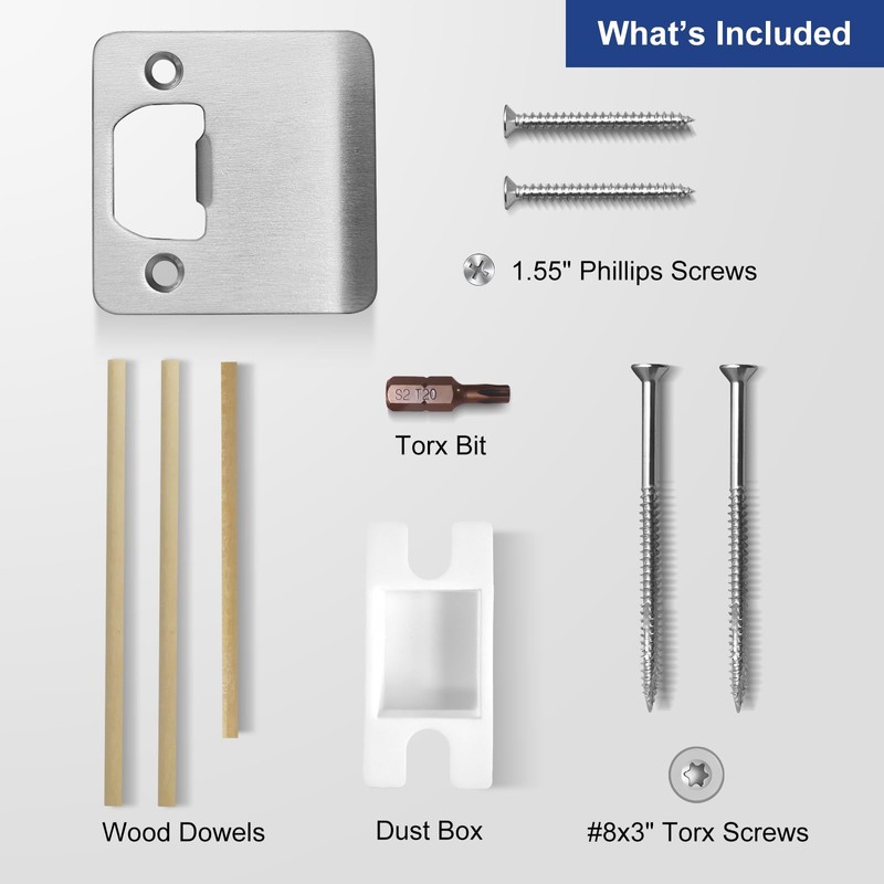 MOSECYOU Extended Strike Plate 2-1/4" x 2-1/4", Satin Nickel, Heavy