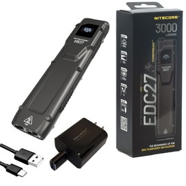 EdisonBright Nitecore EDC27 3000 Lumen USB Rechargeable Slim Body LED Flashlight Brand Charging Adapter | EdisonBright