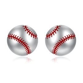 Sterling Silver Baseball Stud Earrings Hypoallergenic Softball Jewelry Gifts for Women Sports Lovers