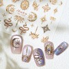 Gold Nail Stickers 5D Embossed Star Moon Nail Supplies 3D