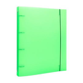 A4 4-Holes Round Ring View Binders Plastic Cover, Refillable Notebook Journal Binder File Folder, Loose Leaf Sheet Protector/DIY Scrapbooking/Binder Cover Protector (Green)