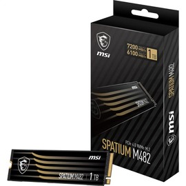 MSI SPATIUM M482 PCIe 4.0 NVMe M.2 1TB - 7,200 MB/s read, 6,100 MB/s write, internal SSD for compatible console and PC