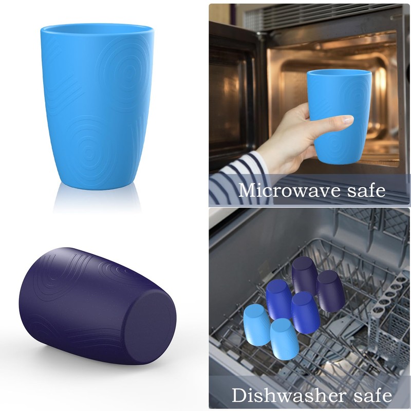 Homienly Cup Sets for Kitchen 12oz Wheat Straw Cups Unbreakable