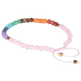 TUMBEELLUWA Morse Code Love Crystal Bracelet Adjustable 8mm Bead Stone Reiki Healing Beaded Chakra Jewelry Spiritual Gift for Women Men, Rose Quartz
