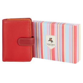 Visconti Leather Twofold Ladies Rainbow Multi Coloured Purse (RB51), Rfid Multicolour