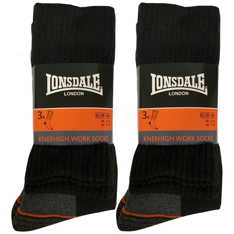Lonsdale 6|12 Pairs of Work Socks - Heel Toe Reinforcement