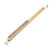 Long Pizza Oven Brush with Scraper Mounted Metal Bristles Pizza
