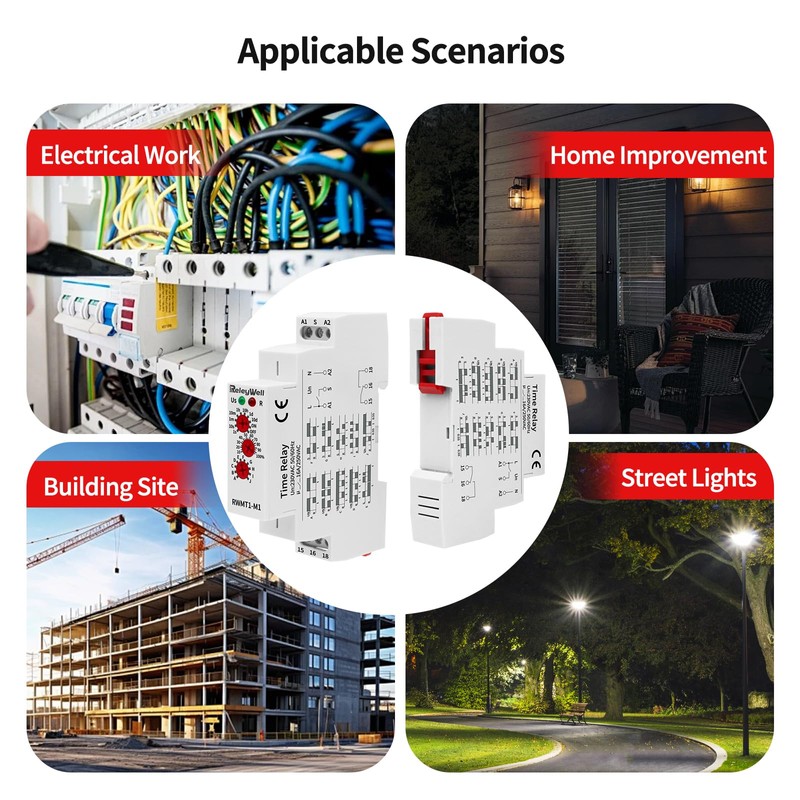Delay Time Relay, GRT8-M1 AC DC 12V, 24V, 120V, 16A
