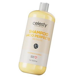 CELESTY | Shampoo sin Sulfatos y Parabenos - Shampoo Lacio Perfecto | Con Biotina, Romero y Cola de Caballo - Vegano Ideal para el Cuidado del Cabello Limpio y Saludable | 1 Litro