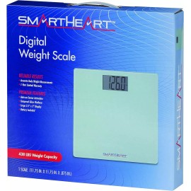 SmartHeart Digital Weight Scale | 438 lbs / 199 kg Capacity | Tempered Glass