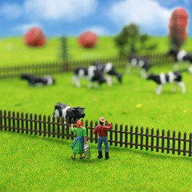 Farm Animals Figure Toys Set,AN8704 36PCS 1:87 Well Painted Model Cows and figures for HO Scale Model Train Scenery Layout Miniature Landscape NEW