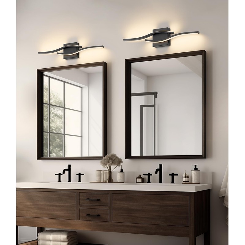 Joossnwell Vanity Light for Bathroom Lighting Fixtures Over Mirror Black
