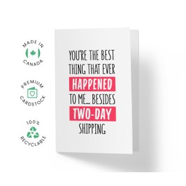 Karto Sweet Birthday Card for Husband Wife Him Her - Large 5.5 x 8.5 inch Boyfriend Girlfriend Birthday Cards - Two Day