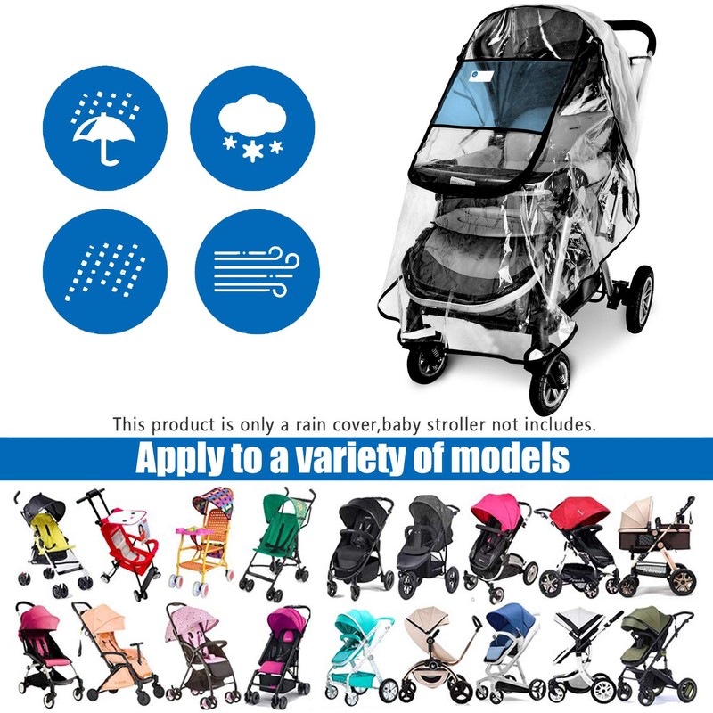 Stroller Rain Cover,Universal Stroller Accessory,Waterproof, Windproof Protection,Protect from Dust Snow,Baby