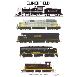 Clinchfield Locomotives 11"x17" Poster by Andy Fletcher signed