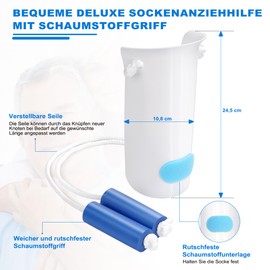 Kekoy Stocking Dressing Aid, Improved U-shaped Dressing Aid for Socks and Stockings, Sock Dressing Aid After Hip Surgery, Sock Puller for Seniors, Pregnant Women, Immobile People (2 Pieces, White)