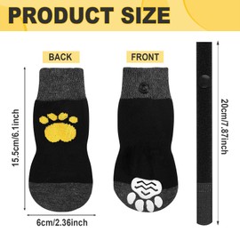 2 Pairs Anti Slip Dog Socks - Protection for Injured Paws, Dog Socks Paws Stop Licking,Soft & Comfortable, Adjustable Straps, Ideal for Indoor & Outdoor Use (M)