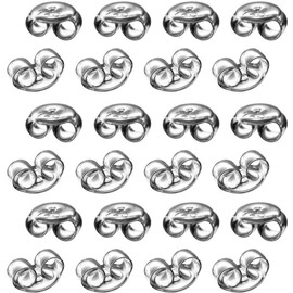 My-Bead 10 Pairs of Earring Back Stopper Diameter 4.5 mm 925 Sterling Silver Nickel-Free Hypoallergenic Counter Plug Pousette Jewellery Quality DIY