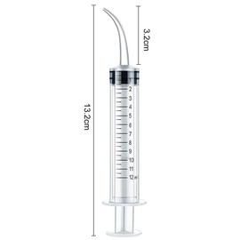Dental Irrigation Syringe with Curved Tip,10Pcs Curved Tip Syringe Dental Syringes,Plastic Dental Irrigation Syringe with Curved Tip,Irrigation Syringe Oral Irrigator Curved Syringe Injection Syringe