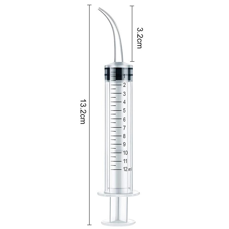 Dental Irrigation Syringe with Curved Tip,10Pcs Curved Tip Syringe Dental