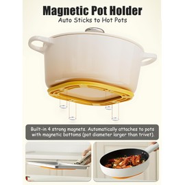 3-in-1 Silikon Untersetzer Set, Magnetische Untersetzer für heiße Töpfe und Pfannen, Hitzebeständig, rutschfest, Wiederverwendbar Topfuntersetzer für Küchentheke & Kühlschrankmagnet Tischschutz