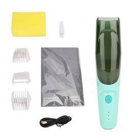 Baby Hair Clipper Waterproof Low Noise Rechargeable Vacuum Hair Cutting Machine for Children Adults Green