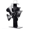 COSTWAY 4-Blade Stove Fan, Multi-Function Fuel Heat Powered Fan, Saving