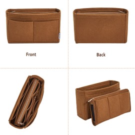 Vercord Felt Organizer Insert For Purse Handbag Tote Bag In Bag Inside Shaper Divider Neo Coffee Slender Medium