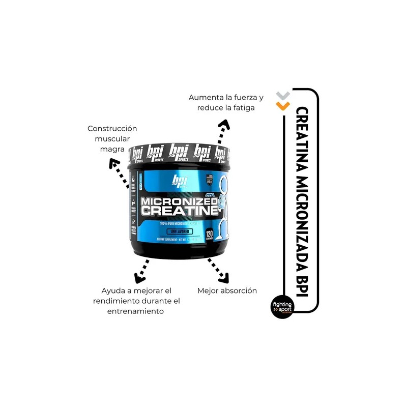 Bpi Sports Creatina Micronizada 600g Sin Sabor 120 Servicios