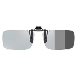 VANANA Photochromic Clip-On Sunglasses - Polarised Flip-Up for Fishing & Driving | UV400 Protection | Light Adaptive Lenses (Square, Photochromic Grey, 60 x 40mm)