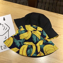 XYIYI Banana Yellow Reversible Bucket Hat Trendy Beach Sun Fishing Hats for Women Teen Girls