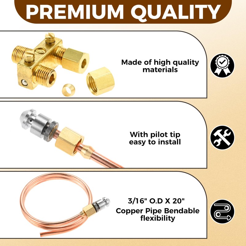 Pilot Tube 3/16" O.D X 20" Copper Pipe Bendable Range