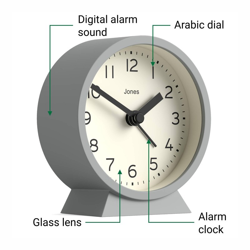 Jones Clocks® Midnight mini alarm clock | Contemporary design |