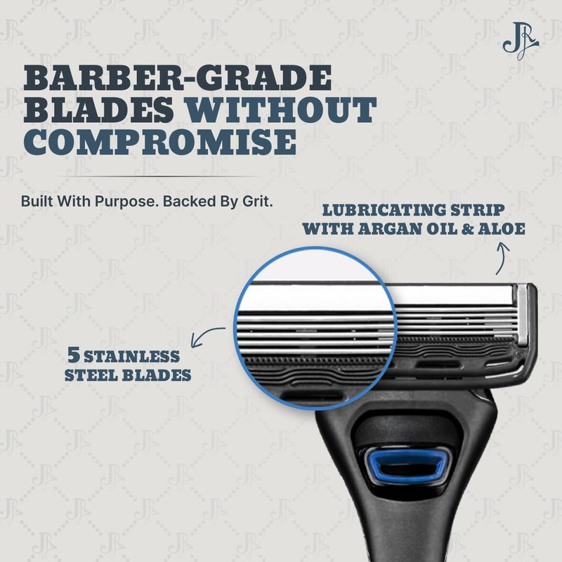 Jeremy's Razors for Men: Precision 5 Blade Razor - Stainless
