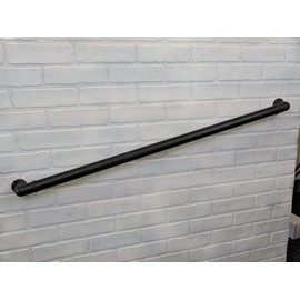 Aluminum Handrail Direct CHR 4' Handrail Section with Returns - Texture Black - Easy to Install Stair Hand Rails - USA Made, ADA Compliant Porch Railing - Hand Rail for Outdoor & Indoor Steps