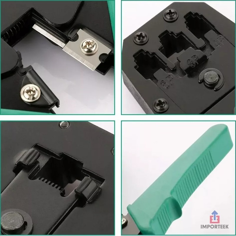 Importeek Pinza Ponchadoras Rj45 Cortador Pela Cables Telefonico Red