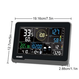 ECOWITT WS3900_C Console for Weather Station, 7.5 Inch Home Wifi Indoor LCD Colour Console, Built-in 3 in 1 Temperature Humidity and Barometric Pressure, Ecosystem IOT Intelligent Linkage Control