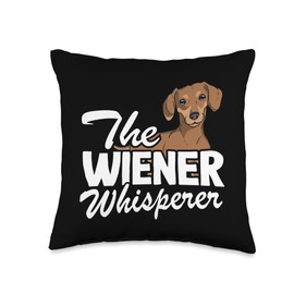 The Wiener Whisperer Doxie Dog Dad Funny Dachshund Throw Pillow