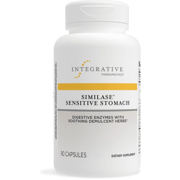 Integrative Therapeutics Similase Sensitive Stomach - Digestive Enzymes with Soothing Herbs* - with Marshmallow, Slippery Elm, & Licorice Root - Gluten & Dairy Free - 90 Vegetable Capsules