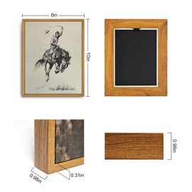 Roslynity Framed Canvas Wall Art Vintage Prints Set of 2 Western Cowboy Sketch Mid Century Antique Paintings Retro Aesthetic Artwork for Home Living Room Bathroom Bedroom Wall Decor (8"x10")