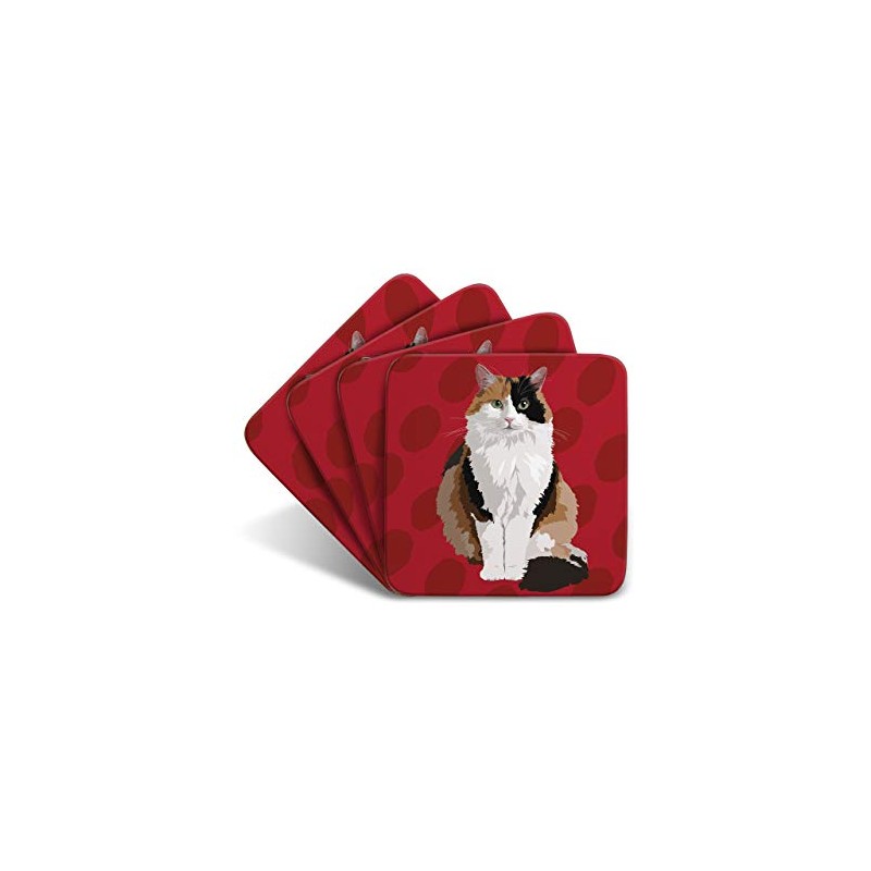 Tort Cat - Set of 4 Coasters - Leslie Gerry