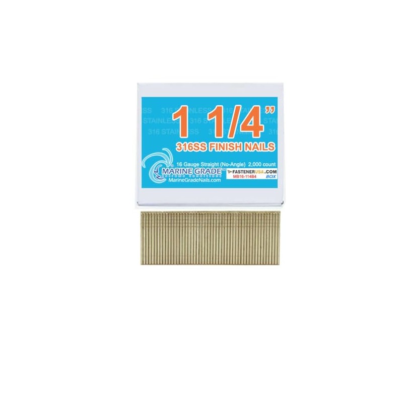 1-1/4" Finish Nails 16GA 316SS 2,000ct