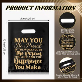 Kolldenn 50 Pcs Employee Appreciation Gift Bags Bulk Thank You Merchandise Bags with Handle May You Be Proud Social Worker Inspirational Plastic Goodie Pouch for Teacher Employee Coworker Nurse Retail