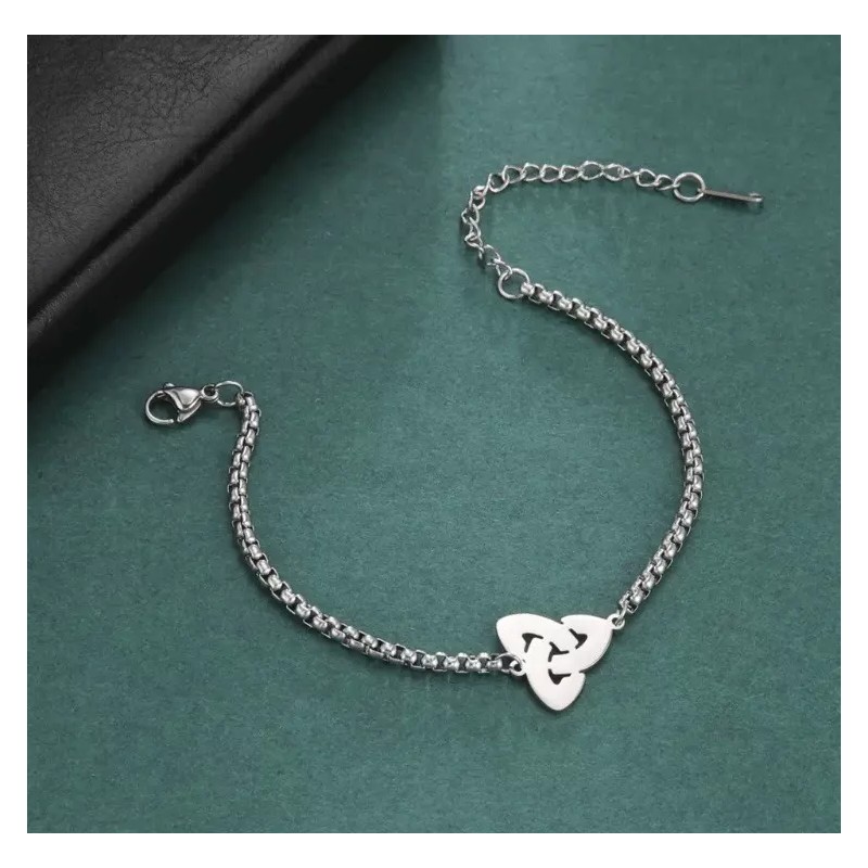 COLIBRI ALEGRE Pulsera Nudo De Bruja Triqueta Plateada