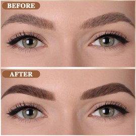 MOTIBACK 2-in-1 Brow Pen and Sealing Brow Gel – Eyebrow Pen with 4-Fork-Tip & Precise Brush-Tip for Women, Eyebrow Pencil for Natural Hair-Like Brows All-Day Wear, Microblading Effect, Grey