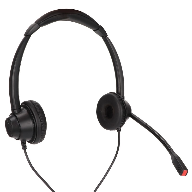 2.5mm Business Headset Binaural Corded Headset with HD Mic for