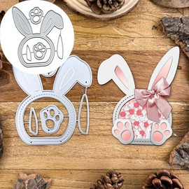 Bunny Layer Shaker Metal Die Cuts, Easter Rabbit Metal Cutting Dies Cut Stencils Card Paper Craft DIY Template Metal Cutting Dies Album Embossing Paper Dies for Card Making Scrapbooking