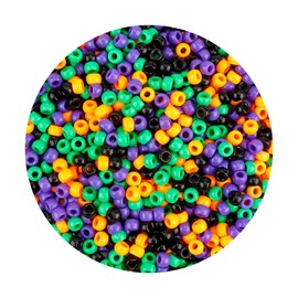 Pony Beads 1100 Pcs,Beads for Bracelets,Beads for Crafts,Beads for Jewelry Making,Beads for Bracelets Making,Hair Beads,Bracelet Beads,Plastic Beads for Crafts(Black,Purple,Orange,Green)
